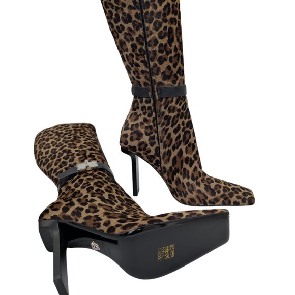 Versace Animal Print Heeled Boots - Picture 2 of 7
